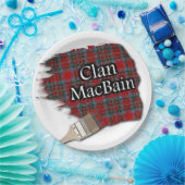 Clan MacBain Scottish Tartan Paint Brush Pappteller (Party)