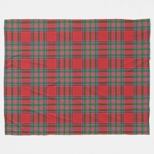 Clan MacBean Kariert Red Green Tartan Karo Pattern Fleecedecke (Vorderseite (Horizontal))