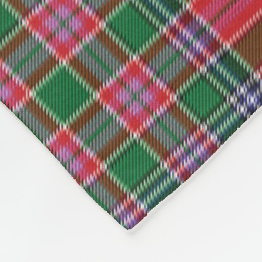 Clan MacBean Kariert Red Green Tartan Karo Pattern Fleecedecke (Ecke)