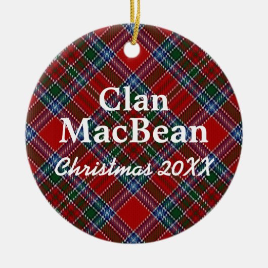 Clan MacBean Scottish Tartan Keramik Ornament (Vorne)
