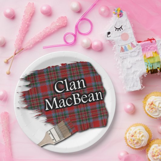 Clan MacBean Scottish Tartan Paint Brush Pappteller (Party)
