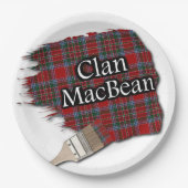 Clan MacBean Scottish Tartan Paint Brush Pappteller (Vorderseite)