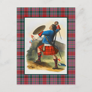 Clan MacBean Vintage-Illustration Tartan-Rahmen Postkarte