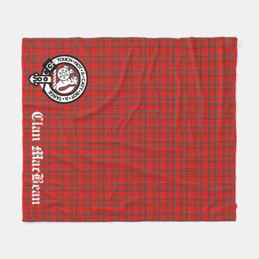 Clan MacBean Wappen Abzeichen & Tartan Fleecedecke (Vorderseite (Horizontal))