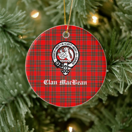 Clan MacBean Wappen Abzeichen & Tartan Keramik Ornament (Baum)