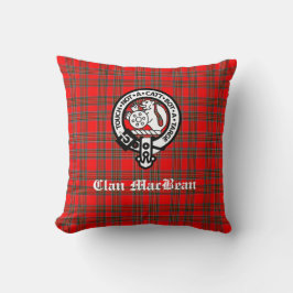 Clan MacBean Wappen Abzeichen & Tartan Kissen