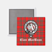 Clan MacBean Wappen Abzeichen & Tartan Magnet (Vorderseite/Rückseite)