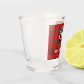 Clan MacBean Wappen Abzeichen & Tartan Schnapsglas (Links)