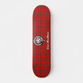 Clan MacBean Wappen Abzeichen & Tartan Skateboard (Vorne)