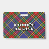 Clan MacBeth Tartan Abzeichen Ausweis (Rückseite)