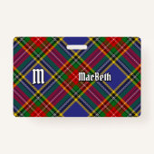 Clan MacBeth Tartan Abzeichen Ausweis (Vorderseite)