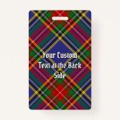 Clan MacBeth Tartan Abzeichen Ausweis (Rückseite)