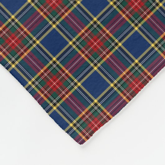 Clan MacBeth Tartan Blue und Red Kariert Fleecedecke (Ecke)
