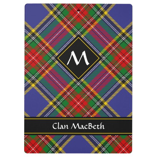 Clan MacBeth Tartan Clipboard Klemmbrett (Rückseite)