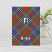 Clan MacBeth Tartan Einladung (Stehend Vorderseite)