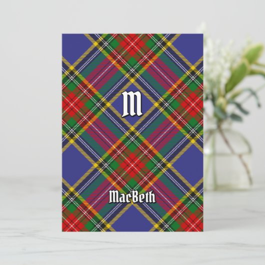 Clan MacBeth Tartan Einladung (Stehend Vorderseite)