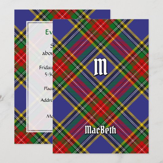 Clan MacBeth Tartan Einladung (Vorne/Hinten)