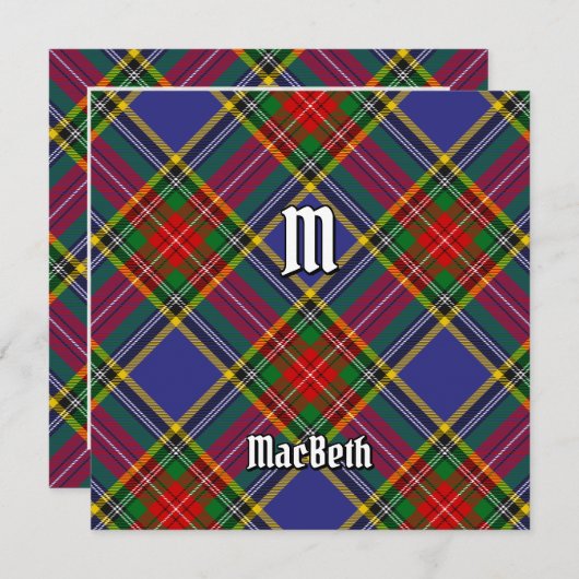Clan MacBeth Tartan Einladung (Vorne/Hinten)