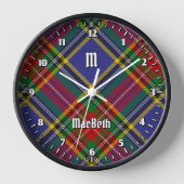 Clan MacBeth Tartan Large Clock Uhr (Vorderseite)