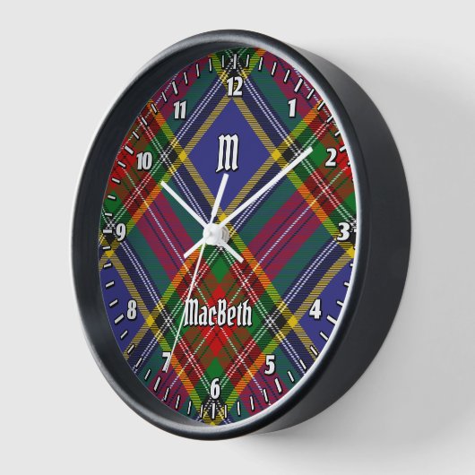 Clan MacBeth Tartan Large Clock Uhr (Winkel)
