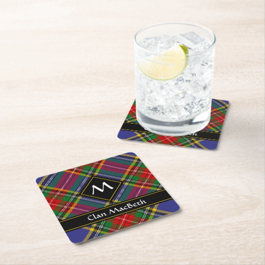 Clan MacBeth Tartan Square Paper Untersetzer (Vor Ort)