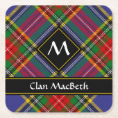 Clan MacBeth Tartan Square Paper Untersetzer (Vorderseite)
