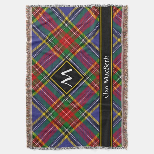 Clan MacBeth Tartan Throw Blanket Decke (Vorderseite Vertikal)