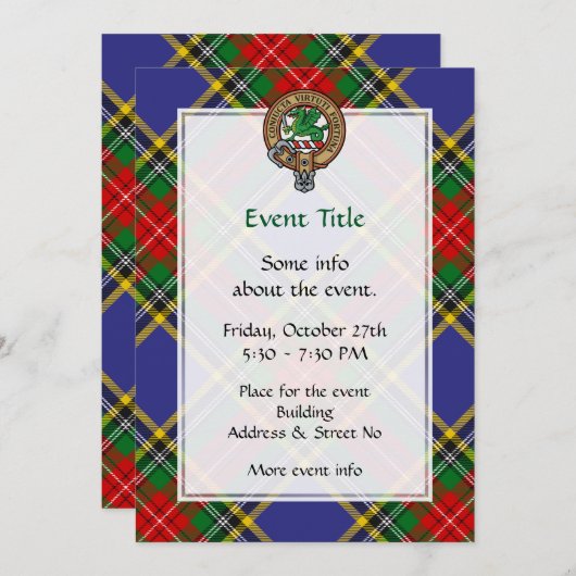 Clan MacBeth Wappen Einladung (Vorne/Hinten)