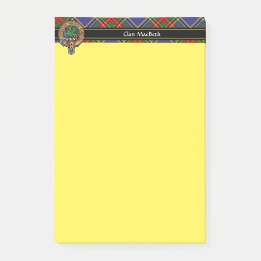 Clan MacBeth Wappen Notes Post-it Klebezettel (Vorderseite)