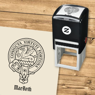 Clan MacBeth Wappen Selbstfarbige Briefmarke Permastempel
