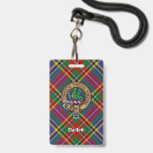 Clan MacBeth Wappen über Tartan Ausweis (Vorderseite mit Lanyard)