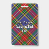 Clan MacBeth Wappen über Tartan Ausweis (Rückseite)