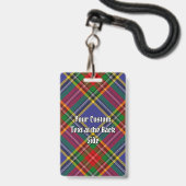 Clan MacBeth Wappen über Tartan Ausweis (Rückseite mit Lanyard)