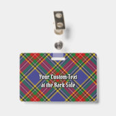 Clan MacBeth Wappen über Tartan Ausweis (Rückseite mit Clip)