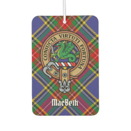 Clan MacBeth Wappen über Tartan Autolufterfrischer