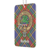 Clan MacBeth Wappen über Tartan Autolufterfrischer (Links)