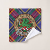 Clan MacBeth Wappen über Tartan Badhandtuch Set (Waschlappen)