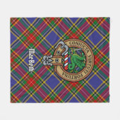 Clan MacBeth Wappen über Tartan Fleecedecke (Vorderseite (Horizontal))