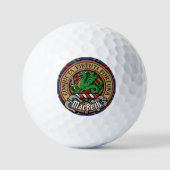 Clan MacBeth Wappen über Tartan Golfball (Vorderseite)