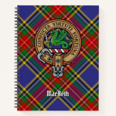 Clan MacBeth Wappen über Tartan Notizblock (Vorderseite)