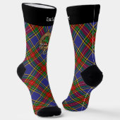Clan MacBeth Wappen über Tartan Socks Socken (Gewinkelt)