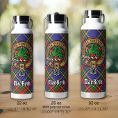 Clan MacBeth Wappen über Tartan Thermobecher