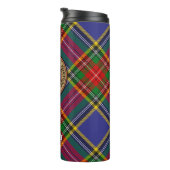 Clan MacBeth Wappen über Tartan Thermosbecher (Nach rechts gedreht)