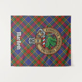 Clan MacBeth Wappen über Tartan Wandteppich (Vorderseite (Horizontal))