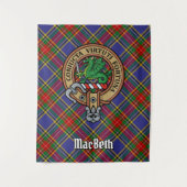 Clan MacBeth Wappen über Tartan Wandteppich (Vorderseite)