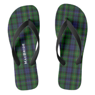 Clan MacBride Karierte Personalisierte Flip Flops Badesandalen