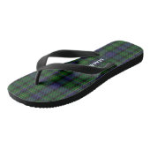 Clan MacBride Karierte Personalisierte Flip Flops Badesandalen (Schrägansicht)