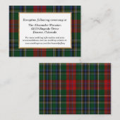 Clan MacClain Tartan Karierte Hochzeitskarte Begleitkarte (Vorne/Hinten)