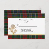 Clan MacClain Tartan Thistle Wedding RSVP (Vorne/Hinten)