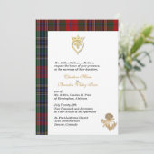Clan MacClain Thistle 2 Tartan Wedding Einladung (Stehend Vorderseite)